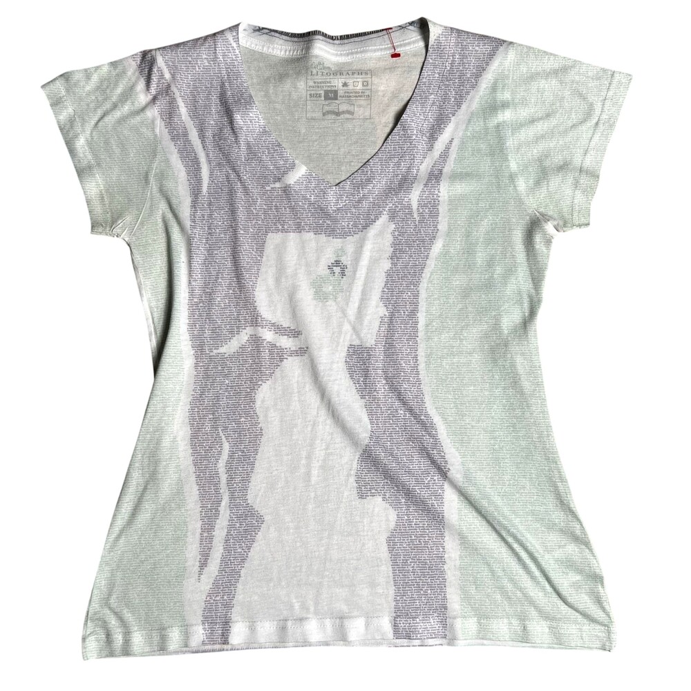 Little Lithographs Shirt Womens M Green Striped Polyester Crew Neck Slim